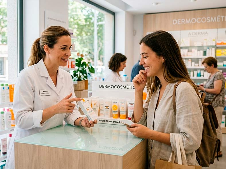 asesoramiento farmacéutico para elegir protector solar facial adecuado